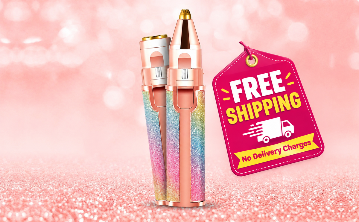 2-in-1 Electric Eyebrow Trimmer & Shaver Rechargeable Hair Remover with LED Light